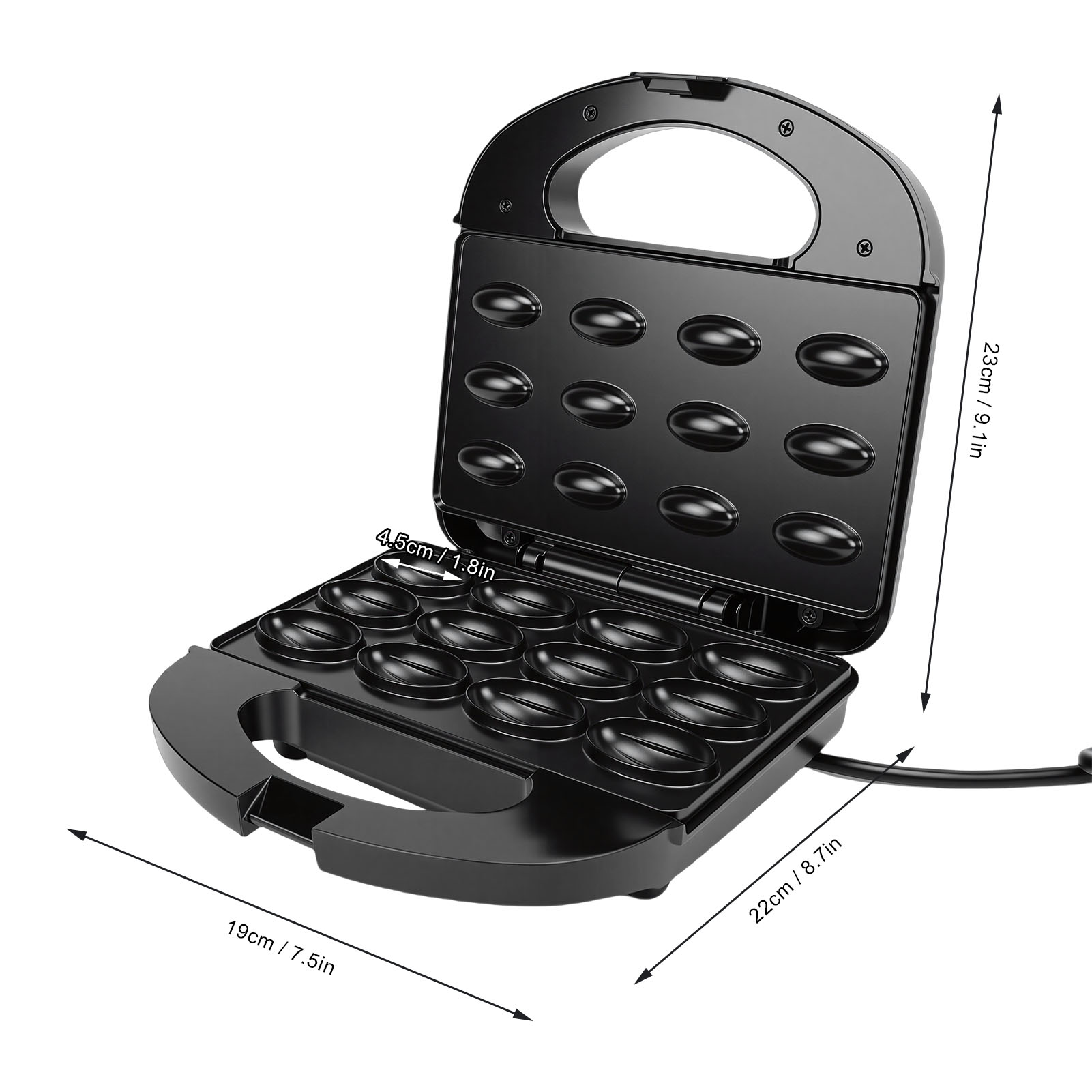 12 Walnut Cookie Maker Non Sti - огляд і ціна Mini Waffle Maker Machine